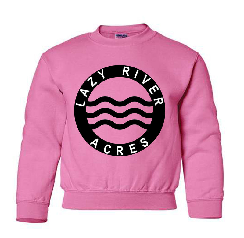 Lazy River Acres Youth Crewneck in Pink