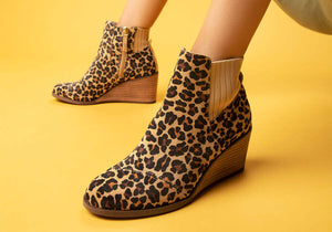 TOMS Sadie Suede Wedge in Leopard