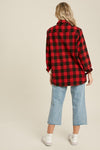 Getting Warmer Plaid Sherpa-Lined Shacket in Red