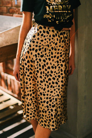 Level Up Cheetah Midi Skirt