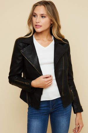 Jayda Faux Leather Moto Jacket
