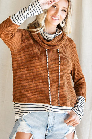 Huxley Cowl Neck Top in Camel