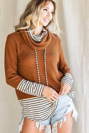 Huxley Cowl Neck Top in Camel