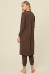 Hey Jude Mocha Jumpsuit & Cardigan Set