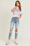 Kingston Distressed Light Wash Relaxed Skinny Denim