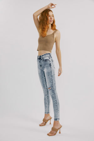XOXO Acid Wash Skinny Denim