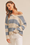 Let's Go Girl Striped Sweater in Blue