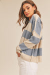 Let's Go Girl Striped Sweater in Blue