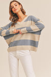 Let's Go Girl Striped Sweater in Blue