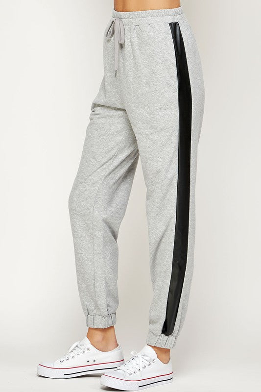 Just Go With It Jogger in Heather Grey/Black