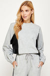 Just Go With It Crewneck in Heather Grey/Black