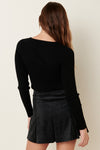 Heart Breaker Ribbed Cutout Top