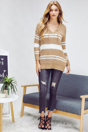 Grab The Popcorn Tunic Hoodie in Camel