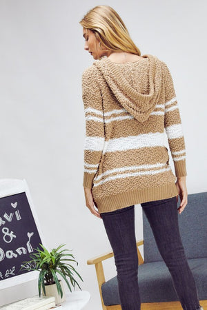 Grab The Popcorn Tunic Hoodie in Camel