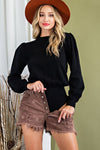 Lizzie Sweater Bodysuit in Black