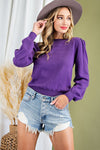 Lizzie Sweater Bodysuit in Grape