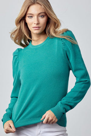 Merry & Bright Crewneck in Holly Green