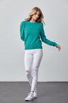 Merry & Bright Crewneck in Holly Green