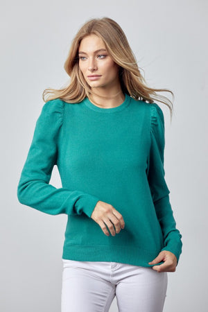 Merry & Bright Crewneck in Holly Green