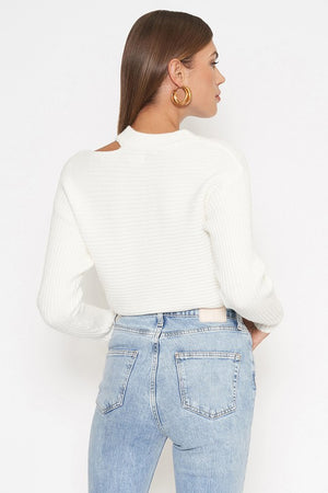 Hadley Cutout Sweater in White