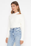 Hadley Cutout Sweater in White