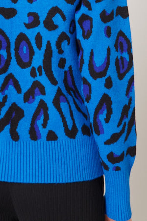 Charmed Blue Leopard Sweater
