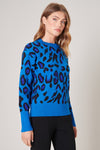 Charmed Blue Leopard Sweater