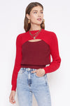 Love You Always Sweater in Red & Burgundy