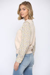 Melanie Sweatshirt Top in Pale Blush