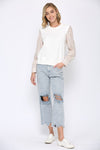 Melanie Floral Sweatshirt Top in White