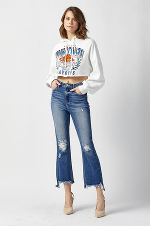 Makala High Rise Crop Straight Denim