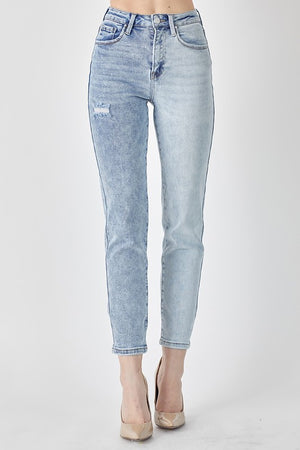 Seeing Double High Rise Two Tone Girlfriend Denim