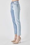 Seeing Double High Rise Two Tone Girlfriend Denim