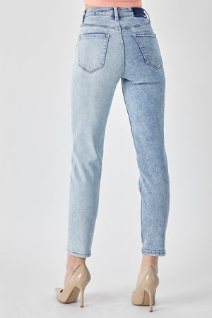 Seeing Double High Rise Two Tone Girlfriend Denim