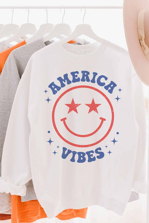 America Vibes White Crewneck