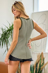 Halle Striped Tank in Olive