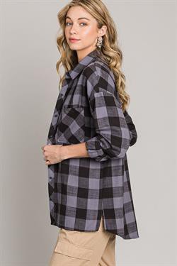 Always On My Mind Charcoal Plaid Flannel