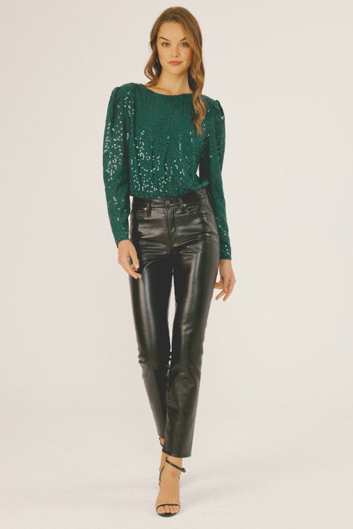 Holiday Ready Sequin Bodysuit