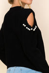 One I Love Pearl Cold Shoulder Sweater