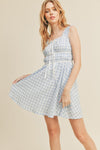 Blue For You Gingham Baby Doll Dress