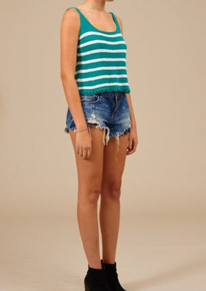 Spring Dreaming' Striped Teal Tank
