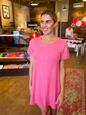 Rowan Tee Dress in Pink