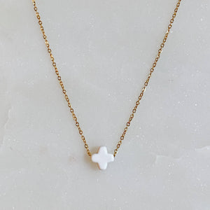 So Very Blessed Cross Necklace in White