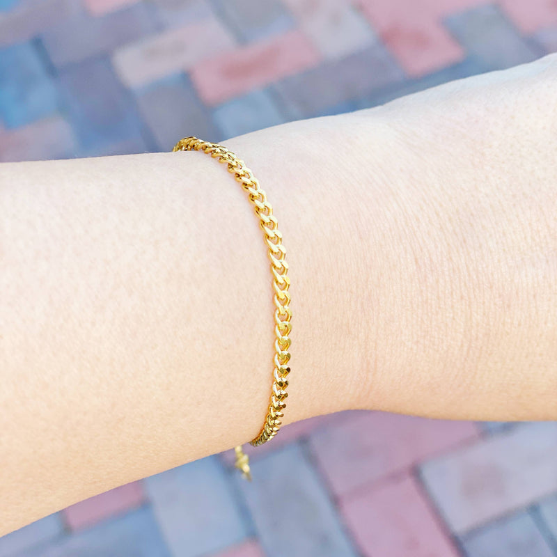 Stylish Cuban Chain Bracelet - Dainty 3mm