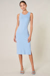 Lisbon Ribbed Knit Tank Midi Dress in Light Blue