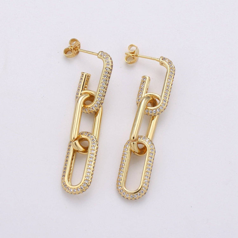 Stella Chain Drop Earrings in Gold