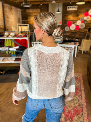 Spring Fever Sweater in Mauve/Grey