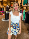 Toulon Floral Smocked Waist Skirt