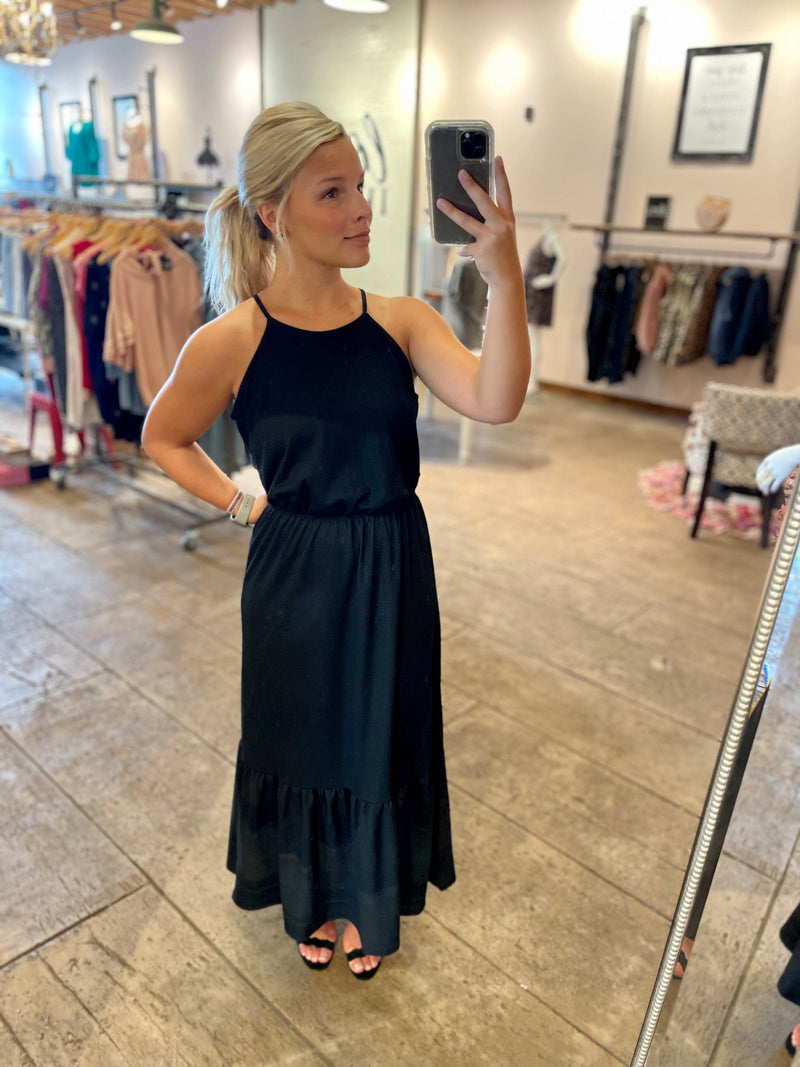 Walk This Way Halter Maxi Dress