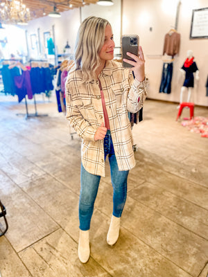 Stella Shacket in Tan